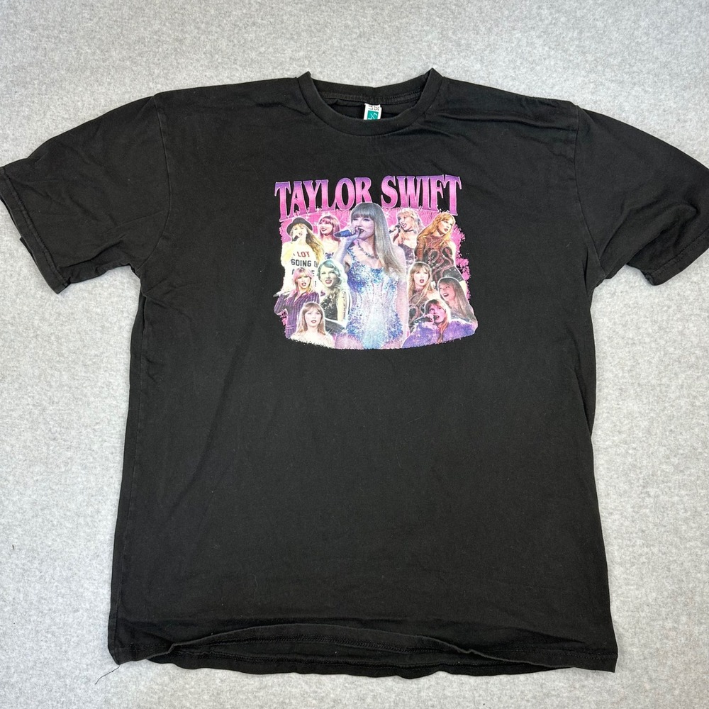 Taylor Swift Eras‎ Tour Graphic T-Shirt Black Multi Era Collage Tee Large